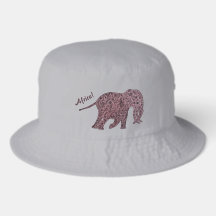 African Floral Elephant Bucket Hat