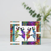 African Foot Dance Briefkaart (Staand voorkant)