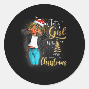 African Girl American Melanin Kerstkerstkerstkerst Ronde Sticker