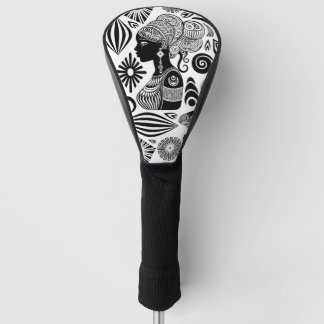 African Girl Portrait Tribal Tattoo Golfheadcover