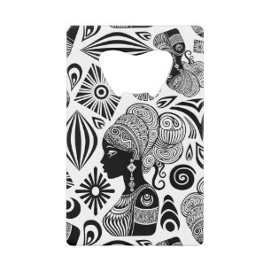 African Girl Portrait Tribal Tattoo Kredietkaart Flessenopener
