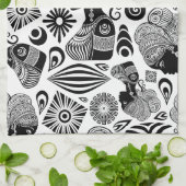 African Girl Portrait Tribal Tattoo Theedoek (Gevouwen)