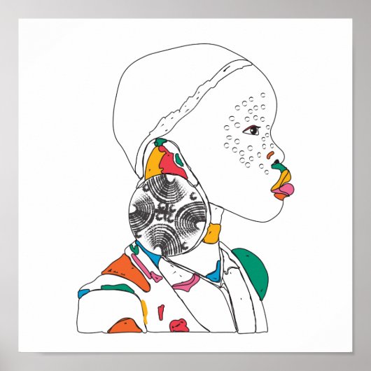 African Girl portret Poster (Voorkant)
