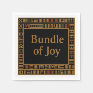 African Gold Kente Baby shower servet