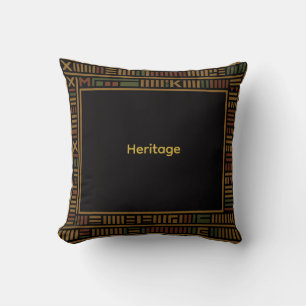 African Gold Kente Pattern Sierkussen