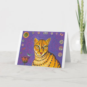 African Golden Cat Wenskaart Feestdagen Kaart