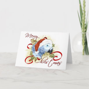 African Grey Parrot Christmas Kaarten
