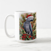 African Grey Parrot Christmas Mug (Gauche)