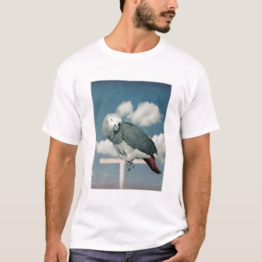 African Grey Parrot op een T-shirt (Voorkant)