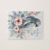 African Grey Parrot Pastel Floral Legpuzzel (Horizontaal)