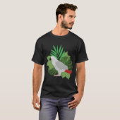 African Grey Parrot with leaves  T-shirt (Voorkant volledig)