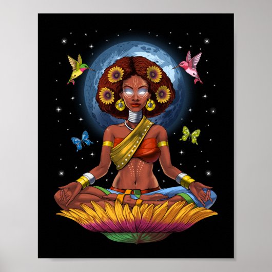 African Hippie Yoga Poster (Voorkant)