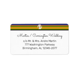 African Kente AK01 Stripes Return Address Label