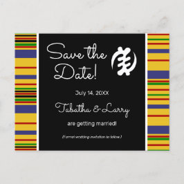 African Kente AK01 Stripes Save the Date Briefkaar Briefkaart