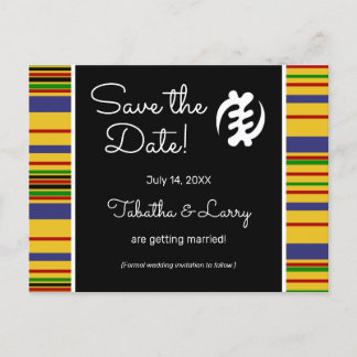 African Kente AK01 Stripes Save the Date Briefkaar Briefkaart