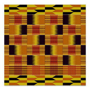 African Kente Ceremonial Pattern Perfect Poster
