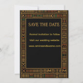 African Kente Gold Wedding Save the Date Kaart (Achterkant)