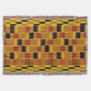 African Kente Pattern Ceremonial Textile Deken