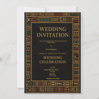 African Kente Wedding Invitation Kaart