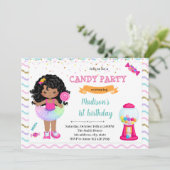 African kind Candyland uitnodiging (Staand voorkant)