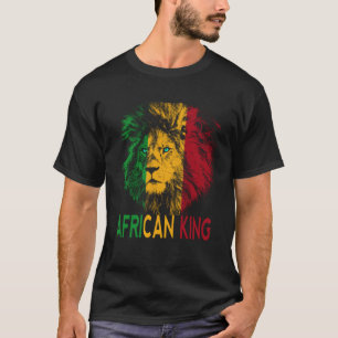 African King Africa Flag Lion Zwart Mannen Vrouwen T-shirt