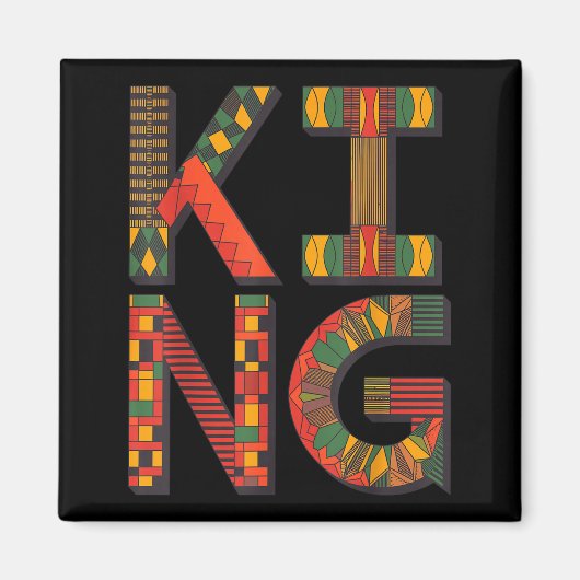African King Art For Men Dad Boys African Print Me Magneet (Voorkant)