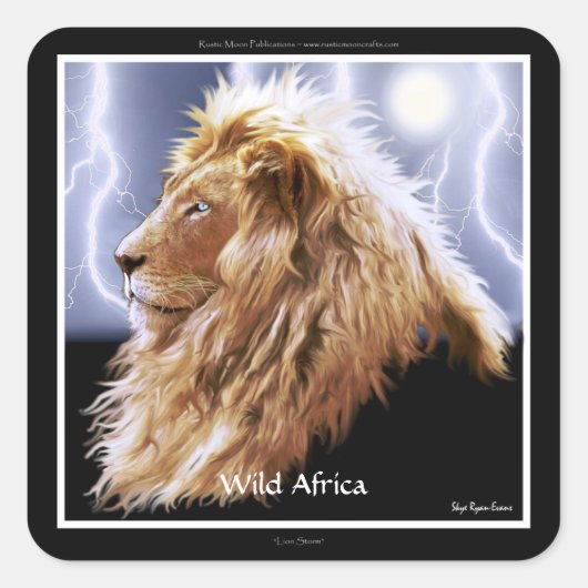 AFRICAN LION Big Five Cat Wildlife Stickers (Voorkant)