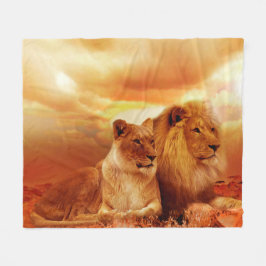 African Lion Blanket Fleece Deken