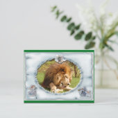 African Lion Christmas Briefkaart (Staand voorkant)