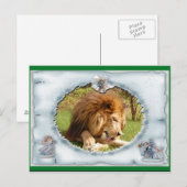 African Lion Christmas Briefkaart (Voorkant / Achterkant)