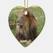African Lion Kerstversiering Keramisch Ornament (Links)