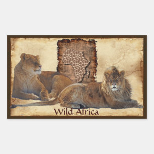 AFRICAN LIONS Big Five Kaart van Afrika Stickers