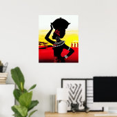 African Maiden on the Savannah Poster (Thuiskantoor)