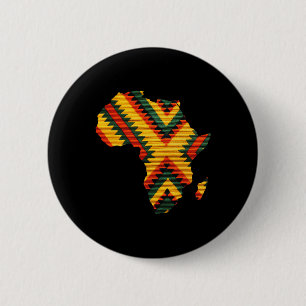 African Map Kente Art Pattern Mannen Vrouwen Zwart Ronde Button 5,7 Cm