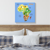 African Map with Flags Stretched Canvas Print (Insitu (Slaapkamer))