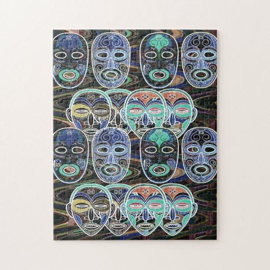 African Masks V1 Legpuzzel (Verticaal)