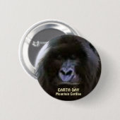 African Mountain Gorilla EARTH DAY Button (Voorkant /achterkant)