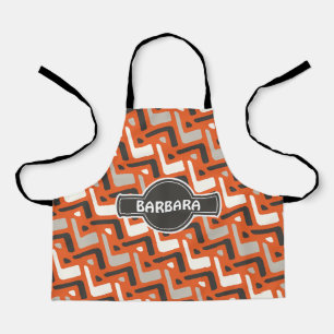 African Oranje Black Minimal Pattern Schort