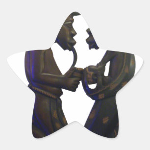 African Paired Hearts: een prachtig moment Ster Sticker