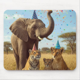 African Party Animals with Hats and Confetti Muismat