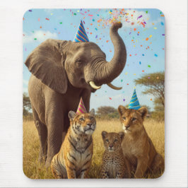 African Party Animals with Hats and Confetti Muismat