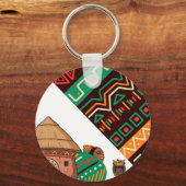 African Pattern Tote Bag | Ankara Print | Cultural Sleutelhanger (Achterkant)