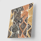 African Pattern Wall Clock Vierkante Klok (Hoek)