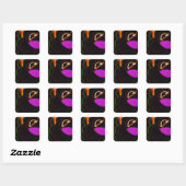African Phoenix Rising Square Stickers (Feuille)
