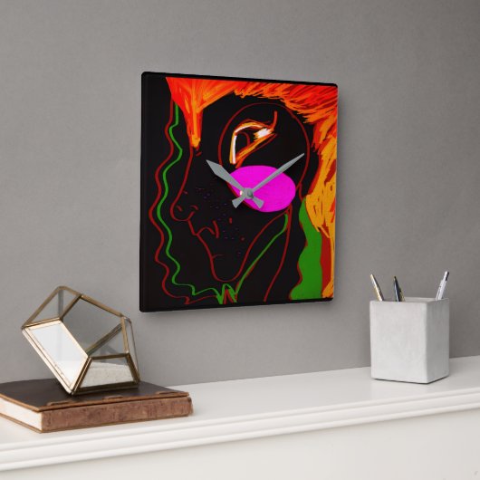 African Phoenix Rising  Vierkante Klok (Kantoor)