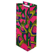 African Print Wine Gift Bag Wijn Cadeautas (Voorkant Gekanteld)