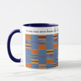 African Proverb Denim Blue Kente Mok