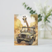 African Safari Giraffe Briefkaart (Staand voorkant)
