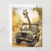 African Safari Giraffe Briefkaart (Voorkant / Achterkant)