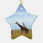 African Safari Giraffe: Nationaal Park van Kenia Keramisch Ornament (Links)